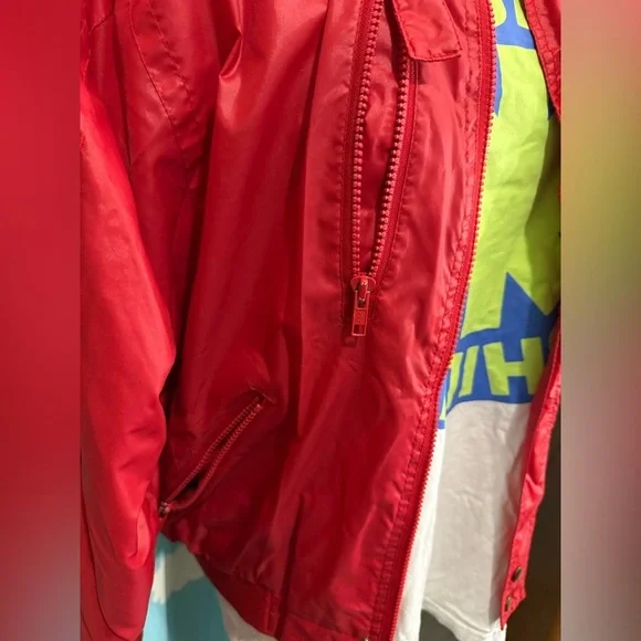 Vintage Upstream Racing jacket.  Nylon red with cart patch- fits like medium - Picture 5 of 8